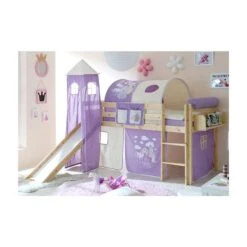 Ticaa Kasper Rutschbett Mit Turm Kiefer Natur Massivholz - Vorhang-Dessin Wählbar -Geschäft Für Babyprodukte 856739 gr 1