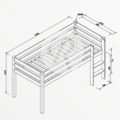 Relita ALEX Halbhochbett Buche Massiv Natur Viel Zubehör Wählbar - Frachtfrei -Geschäft Für Babyprodukte alex bemassung ohne 1