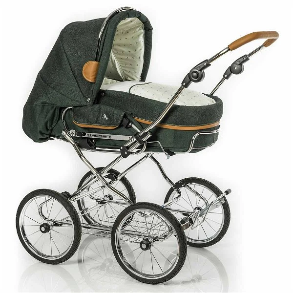 HESBA Condor Coupe Kinderwagen Außen 684 Innen 250 Teilleder Räder Schwarz 30 Cm, Ledergriff Hellbraun 3 HESBA Condor Coupe Kinderwagen Außen 684 Innen 250 Teilleder Räder Schwarz 30 Cm, Ledergriff Hellbraun