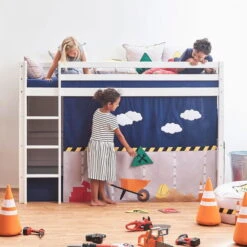 Hoppekids Mittelhohes Bett ECO Dream 90x200 Cm Mit Gerader Leiter | Teilbar