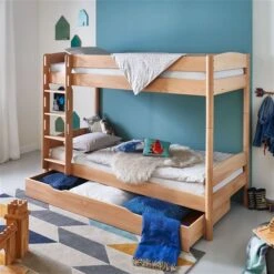 Relita MICHELLE Etagenbett Buche Massiv Natur 90 X 200 Cm - Frachtfrei -Geschäft Für Babyprodukte etb michelle natur bettkasten 1