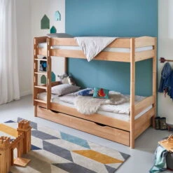 Relita MICHELLE Etagenbett Buche Massiv Natur 90 X 200 Cm - Frachtfrei -Geschäft Für Babyprodukte etb michelle natur bettkasten 2 1