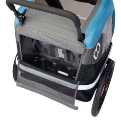 Hamax Avenida Twin Fahrradanhänger Petrol Blau Mit Federung - Inkl. Deichsel & Buggyrad -Geschäft Für Babyprodukte ham400010 avenida petrolblue spacious storage 1