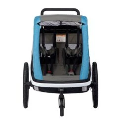 Hamax Avenida Twin Fahrradanhänger Petrol Blau Mit Federung - Inkl. Deichsel & Buggyrad -Geschäft Für Babyprodukte ham400010 avenida petrolblue stroller wheel front 1