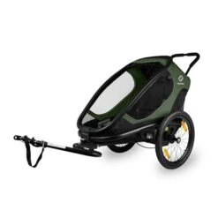Hamax Outback One Fahrradanhänger Grün / Schwarz Inkl. Deichsel & Buggyrad -Geschäft Für Babyprodukte ham400063 hamax kinderfahrradanhaenger outback one green black