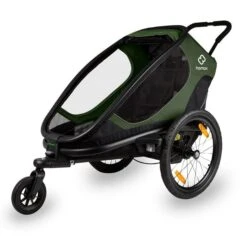 Hamax Outback One Fahrradanhänger Grün / Schwarz Inkl. Deichsel & Buggyrad -Geschäft Für Babyprodukte ham400063 hamax kinderfahrradanhaenger outback one green black rad