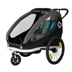 Hamax Traveller Fahrradanhänger Schwarz/Grau -Geschäft Für Babyprodukte hamax traveller child bike trailer black two seats bicycle stroller