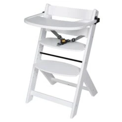 Schardt Domino Hochstuhl Buche Weiß Massiv Inkl. Spielbrett Funktionaler Treppenhochstuhl