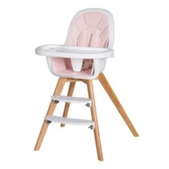 Schardt Holly Hochstuhl Fuß Buche Massiv Inkl. Sitzkissen Rosa