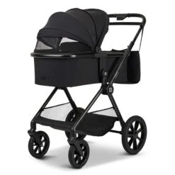 Moon Clicc Kombi-Kinderwagen Black Melange -Geschäft Für Babyprodukte k24 clicc 63980800 wanne blackmelange 800 8 frontleft 02