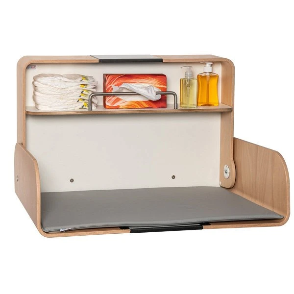 Timkid KAWAQ Wandwickeltisch Weiß / Buche Inklusive Wickelmatte | Horizontal Design 4 Timkid KAWAQ Wandwickeltisch Weiß / Buche Inklusive Wickelmatte | Horizontal Design – Bild 2