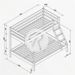 Relita MIKE Etagenbett Buche Massiv Weiß 90/140 X 200 Cm - Frachtfrei -Geschäft Für Babyprodukte mike bemassung 2