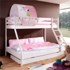 Relita MIKE Etagenbett Buche Massiv Weiß 90/140 X 200 Cm - Frachtfrei -Geschäft Für Babyprodukte mike weiss bettkasten 2 gr 1