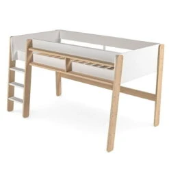 Nature Kid Noel Hochbett Weiß/natur Mittelhoch 90 X 200 Cm -Geschäft Für Babyprodukte novara mittelbett whiteroom1 1 04 2k