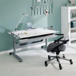 Paidi Tablo Schreibtisch Kreideweiß/weiß-grau Der Multimedia-Schreibtisch - Tiefpreisgarantie