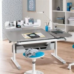 Paidi Diego 130 GT Schreibtisch Schiefergrau 130 X 70 Cm, Platte Geteilt - Gestellfarbe Wählbar