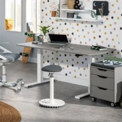 Paidi E-lion 1 Schreibtisch Schiefergrau / Weiß 130 X 75 Cm -Geschäft Für Babyprodukte paidi e lion1 schiefergrau unten