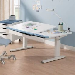 Paidi Teenio 130 GT Schreibtisch Kreideweiß / Hellblau 130 X 75 Cm -Geschäft Für Babyprodukte paidi teeniogt hellblau 463 2