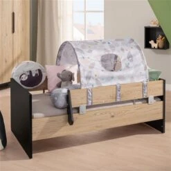 Paidi Tomke Kinderbett Naturschwarz/Eiche-Bordeaux 70x140 Cm -Geschäft Für Babyprodukte paidi tomke juniorstufe 0275 3
