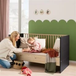 Paidi Tomke Kinderbett Naturschwarz/Eiche-Bordeaux 70x140 Cm -Geschäft Für Babyprodukte paidi tomke kindersofa 1659 2