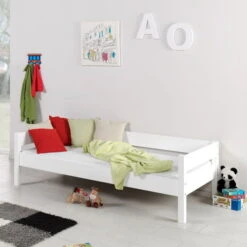 Relita RENATE Hochbett Buche Massiv Weiß Inklusive Schreibtisch, Zum Einzelbett Umbaubar -Geschäft Für Babyprodukte renate weiss einzel 1