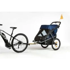 Tfk Velo 2 Fahrradanhänger Marine-schwarz | Mit Deichsel Und Kupplung -Geschäft Für Babyprodukte rs1387 t v2 s 334 bike 2 scr