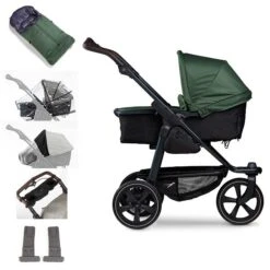Tfk Mono 2 Kombi Kinderwagen Olive Luftkammer Radset Bundle Mit Cupholder