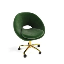 Nature Kid Drehstuhl Siena Samtbezug Waldgrün Gestell Gold