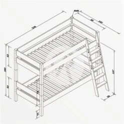 Relita STEFAN Etagenbett Buche Massiv Natur Zu 2 Einzelbetten Umbaubar - Frachtfrei -Geschäft Für Babyprodukte stefan bemassung 1