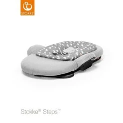 Stokke® Steps™ Bouncer Grey Clouds Gestell Schwarz Passend Zum Hochstuhl Zum Toppreis -Geschäft Für Babyprodukte steps bouncer sw gefaltet gr 1
