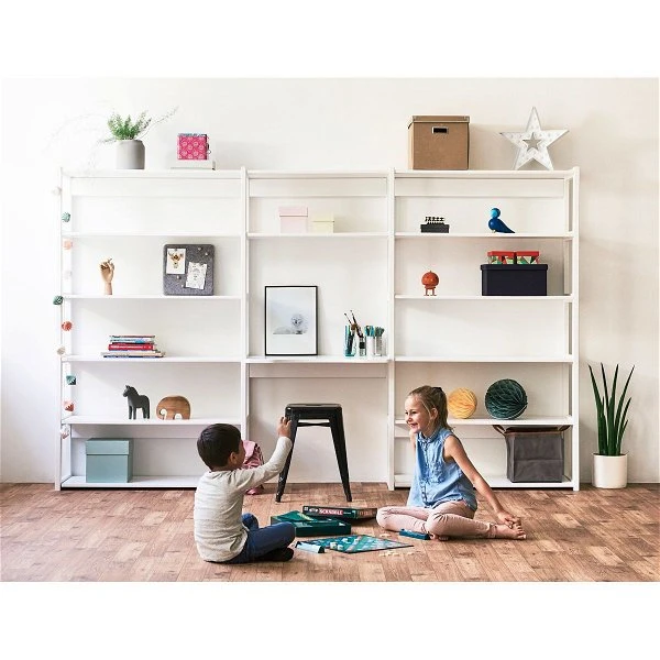 Hoppekids Storey Regal 3-teilig Weiß 3x 100 Cm, 14 Böden, 1 Bett 90x200 Cm 4 Hoppekids Storey Regal 3-teilig Weiß 3x 100 Cm, 14 Böden, 1 Bett 90x200 Cm – Bild 2