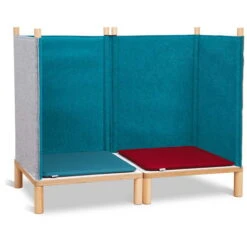 Timkid Sila Couch Klein Petrol Kissen Petrol/rot