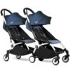 BABYZEN™ YOYO² Doppelbuggy Air France Blue Gestell White -Geschäft Für Babyprodukte yoyo connect yoyo 2 3 4 twin 6 white frame air france web