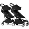 BABYZEN™ YOYO² Doppelbuggy Black Gestell White -Geschäft Für Babyprodukte yoyo connect yoyo 2 3 4 twin 6 white frame black web