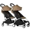 BABYZEN™ YOYO² Doppelbuggy Toffee Gestell White -Geschäft Für Babyprodukte yoyo connect yoyo 2 3 4 twin 6 white frame toffee web