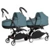 BABYZEN™ YOYO² Zwillingskinderwagen Aqua Gestell White -Geschäft Für Babyprodukte yoyo connect yoyo 2 3 4 twin bassinet white frame aqua web