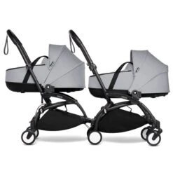 BABYZEN™ YOYO² Zwillingskinderwagen Stone Gestell Black -Geschäft Für Babyprodukte yoyo connect yoyo 2 profile twin bassinet black frame stone web
